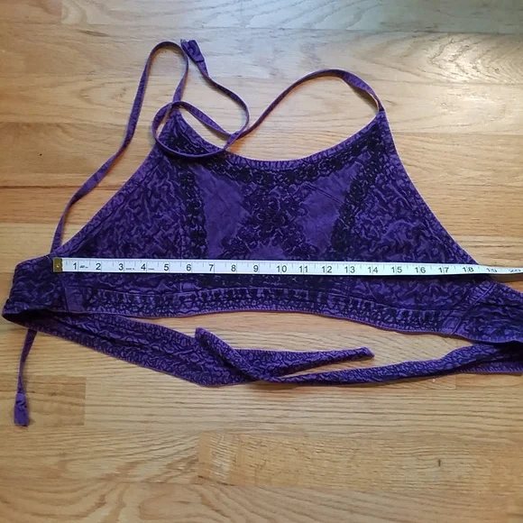 Halter and Wrap Skirt Set India Embroidered Purple Free Size - Picture 9 of 10